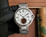 Ballon Bleu De Cartier Tourbillon Movement 43*14mm Diamond Bezel SS Strap Watch
